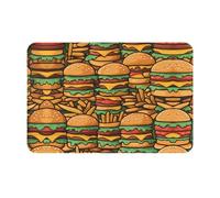 WZYCWB Zerbino stampato con molti simpatici hamburger, 40,6 x 61 cm, per porta d'ingresso, porta sul retro, patio, bagno, ecc.