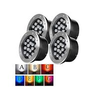 WZYDYDY LED Luce sotterranea Landscape Garden Embedded Impermeabile IP68, 7 Colori, 6 Tipi di Potere, 4 Pacchetti(B,6W)