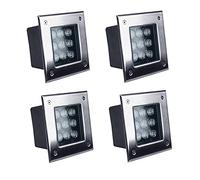 WZYDYDY Luci A LED da Terra Luce Interrata Quadrata Materiale in Acciaio Inossidabile IP67 Impermeabile Faretto da Pavimento Ad Alta Portata, for Giardini(Cold White Light,4W)