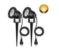 WZYDYDY Luci LED Paesaggio Impermeabile pareti Esterne Alberi Bandiere Faretti 5W COB Giardino Yard Percorso Prato Luce con Spike Stare in Piedi, Luce Bianca Calda, Confezione da 2