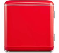 Wzyfv Frigorifero Piccolo 47Litri, Design Retrò, Mini Frigo Tavolo Monoporta, Termostato Regolabile, Silenzioso, Adatto a casa, ufficio e hotel, Rosso [Classe di efficienza energetica E]