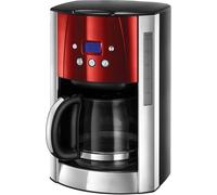 Wzyfv Macchina Caffè Americano Rosso - Timer Digitale, Con Filtro per Estrazione e Aroma Ottimali - Max 12 tazze; Caraffa in Vetro da 1.5 L; Piastra riscaldante; 1000 W