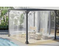 WZYJLyds Telone Esterno Trasparente 0,35mm PVC Impermeabile Gazebo Pannelli Laterali Tenda con Occhielli, Personalizzabile