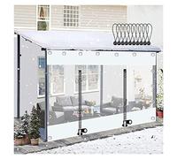 WZYJLyds Telone Impermeabili per Esterno, Pergola Patio Veranda Gazebo Pannelli Laterali Teloni Trasparenti, con Cerniere, Telone Trasparente Bianco Resistente alle Intemperie in PVC