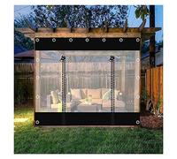 WZYJLyds Teloni Impermeabili, Tende Telone Trasparenti per Esterno con Cerniera, Pergola Patio Portico Gazebo PVC Trasparente Nero Telone Pannelli Laterali con Occhielli, Pieghevole