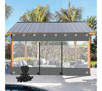 WZYJLyds Tenda da Esterno Trasparente Telo Impermeabile in PVC da 0,5mm Pannelli Laterali Pergolati Trasparenti con Porta con Cerniera, per Veranda, Gazebo, Patio, Personalizzabile