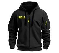 WZYRZ Cardigan da Uomo per Bruce Lee, Felpe con Cappuccio con Cerniera, Giacche Casual, Felpe Leggere con Cappuccio, Maglioni a Maniche Lunghe per Uomo,E-m
