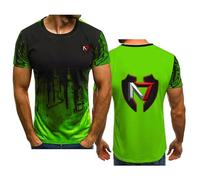 WZYRZ Maglietta Sportiva per Adulti con Stampa Mass Effect N7, Comoda e Casual, a Maniche Corte, Girocollo, Sfumata, Estiva, da Corsa, Magliette, Abbigliamento Intimo,C-3x_l