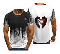 WZYRZ Maglietta Sportiva per Adulti con Stampa Mass Effect N7, Comoda e Casual, a Maniche Corte, Girocollo, Sfumata, Estiva, da Corsa, Magliette, Abbigliamento Intimo,E-3x_l