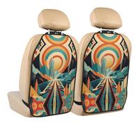 WZYWHJ 2 pezzi di protezione per sedile auto con immagine colorata del mondo anti-calcio. Borsa portaoggetti multifunzionale dopo l'installazione