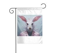 Wzywhj Adorabile coniglio immagine estate giardino bandiera double face decorazione cortile 30,5 x 45,7 cm