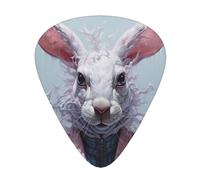Wzywhj Adorabile coniglio stampato plettri per chitarra, 12 pezzi, facili da impugnare, tenere in mano, ukulele, chitarra elettrica o acustica