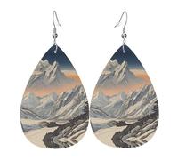 WZYWHJ Alpine Dawn - Orecchini pendenti a forma di goccia d'acqua, in pelle, da donna