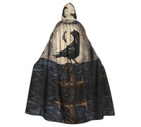 WZYWHJ Anchor Crow Pattern Aldult Cosplay Poncho con cappuccio Mantello per uomini e donne Halloween Party