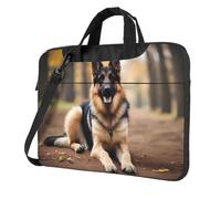 WZYWHJ Animale pastore tedesco Modello Ultra-sottile portatile monospalla borsa del computer accessori per computer portatile morbido antiurto per laptop, Nero , 15.6 inch