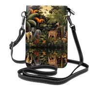 WZYWHJ Animals In The Rainforest printing Borsa per telefono da donna in pelle con tracolla regolabile