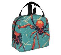 WZYWHJ Antica borsa per il pranzo con stampa ragno portatile isolato borse per il pranzo portatili borse per il pranzo robuste facili da piegare