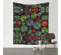 WZYWHJ Arazzo decorativo con stampa di piante grasse colorate, 152,4 x 129,5 cm, adatto per appendere alla parete, dormitorio, tessuti da parete