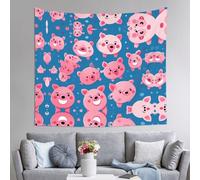 WZYWHJ Arazzo decorativo per interni con stampa di maiale rosa, 152,4 x 129,5 cm: morbido, di qualità e leggero, adatto per arazzi da appendere alla parete