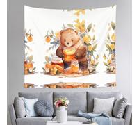 WZYWHJ Arazzo decorativo per interni con stampa di orso che ruba miele, 152,4 x 129,5 cm: morbido, di qualità e leggero, adatto per arazzi da appendere alla parete
