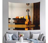 WZYWHJ Arazzo decorativo per interni con stampa di violino, 152,4 x 129,5 cm: morbido, di qualità e leggero, adatto per arazzi da appendere alla parete