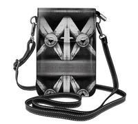 WZYWHJ Architettura in bianco e nero Picture Borsa per telefono da donna in pelle con tracolla regolabile