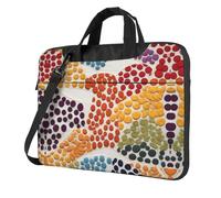 WZYWHJ Arcobaleno Polka Dot Stitch Pattern Ultra-sottile portatile monospalla borsa per laptop accessori per computer morbido antiurto per laptop, Nero , 14 inch