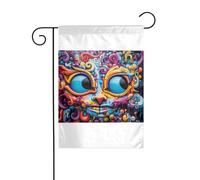 Wzywhj Art Doodle Cat Picture Summer Garden Flag Double Face Decorazione Cortile 30,5 x 45,7 cm
