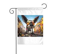 Wzywhj Art Doodle Dog Picture Summer Garden Flag Double Face Decorazione Cortile 30,5 x 45,7 cm