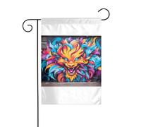 Wzywhj Art Graffiti Volpe Immagine Estate Giardino Bandiera Double Face Decorazione Cortile 30,5 x 45,7 cm