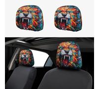 WZYWHJ Artistic Graffiti Leone Stampato Auto Federa 2 Pezzi, Accessori Coprisedili, Copertura Protettiva Universale
