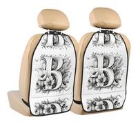 WZYWHJ Artistico Lettera B Stampato Seggiolino Auto Anti Calcio Storage Pad 2 Pezzi, Multi-funzionale Storage Bag Seat Protector Dopo l'installazione