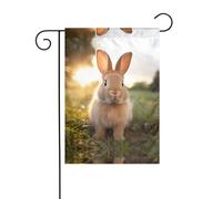 WZYWHJ Bandiera da giardino con coniglio dalle orecchie bianche, 30,5 x 45,7 cm, per un ambiente esterno alla moda