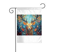 Wzywhj Bandiera da giardino con motivo di alce blu su entrambi i lati, decorazione per cortile, 30,5 x 45,7 cm