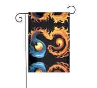 WZYWHJ Bandiera da giardino con simbolo del fuoco e dell'acqua, 30,5 x 45,7 cm, spessa, robusta, decorativa per esterni, per giardino, prato, balcone
