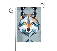 WZYWHJ Bandiera da giardino con stampa a testa di lupo in stile cartone animato, 30,5 x 45,7 cm, per un ambiente esterno alla moda