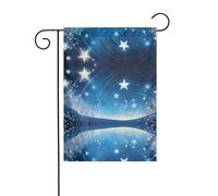 Wzywhj Bandiera da giardino con stampa cielo stellato blu su entrambi i lati, decorazione per cortile, 30,5 x 45,7 cm