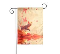 WZYWHJ Bandiera da giardino con stampa di gatto che insegue una farfalla, 30,5 x 45,7 cm, per un ambiente esterno alla moda