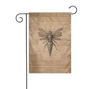 Wzywhj Bandiera da giardino con stampa di insetti antichi su entrambi i lati, decorazione per cortile, 30,5 x 45,7 cm