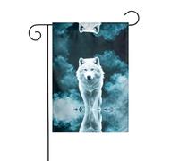 WZYWHJ Bandiera da giardino con stampa di lupo con fumo, 30,5 x 45,7 cm, per un ambiente esterno alla moda