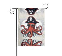 WZYWHJ Bandiera da giardino con stampa di polpo pirata in stile cartone animato, 30,5 x 45,7 cm, per un ambiente esterno alla moda