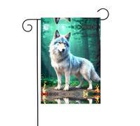 WZYWHJ Bandiera da giardino con stampa lupo, 30,5 x 45,7 cm, per un ambiente esterno alla moda