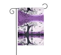 WZYWHJ Bandiera da giardino con stampa spettrale gotica viola nera 30,5 x 45,7 cm per un ambiente esterno alla moda