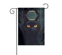 WZYWHJ Bandiera da giardino con testa di gatto nera stampata, 30,5 x 45,7 cm, per un ambiente esterno alla moda