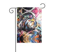 Wzywhj Bandiera da giardino estiva con stampa di graffiti su entrambi i lati, decorazione per cortile, 30,5 x 45,7 cm