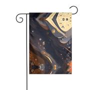 Wzywhj Bandiera da giardino estiva con stampa media scura su entrambi i lati, decorazione per cortile, 30,5 x 45,7 cm