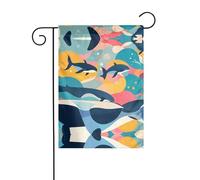 WZYWHJ Bandiera da giardino minimalista con stampa balena, 30,5 x 45,7 cm, per un ambiente esterno alla moda