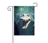 WZYWHJ Bandiera da giardino stampata coccodrillo nuotatore 30,5 x 45,7 cm per un ambiente esterno alla moda