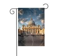 WZYWHJ Bandiera da giardino stampata con Basilica di San Pietro, 30,5 x 45,7 cm, per un ambiente esterno alla moda