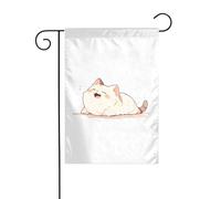 WZYWHJ Bandiera da giardino stampata con gattino che sbadiglia 30,5 x 45,7 cm per un ambiente esterno alla moda